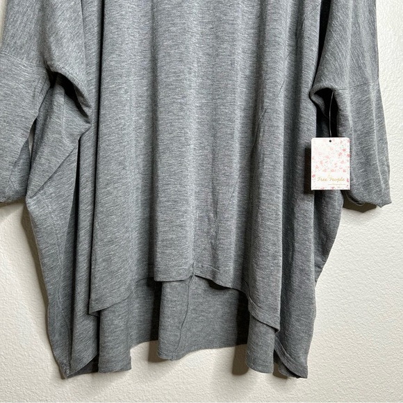 NWT Free People - We The Free Turtle Neck Tunic Top heather grey medium - Picture 5 of 14